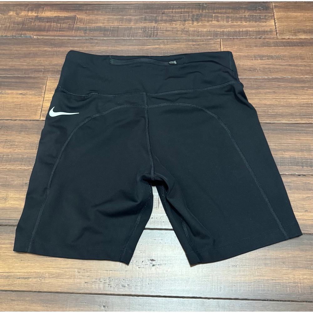 Nike Womens Black High Waisted Biker Shorts Running Athletic Spandex Small